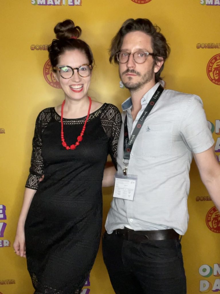 Carolyn and Ben at the One Day Smarter by Emily Winter book launch party